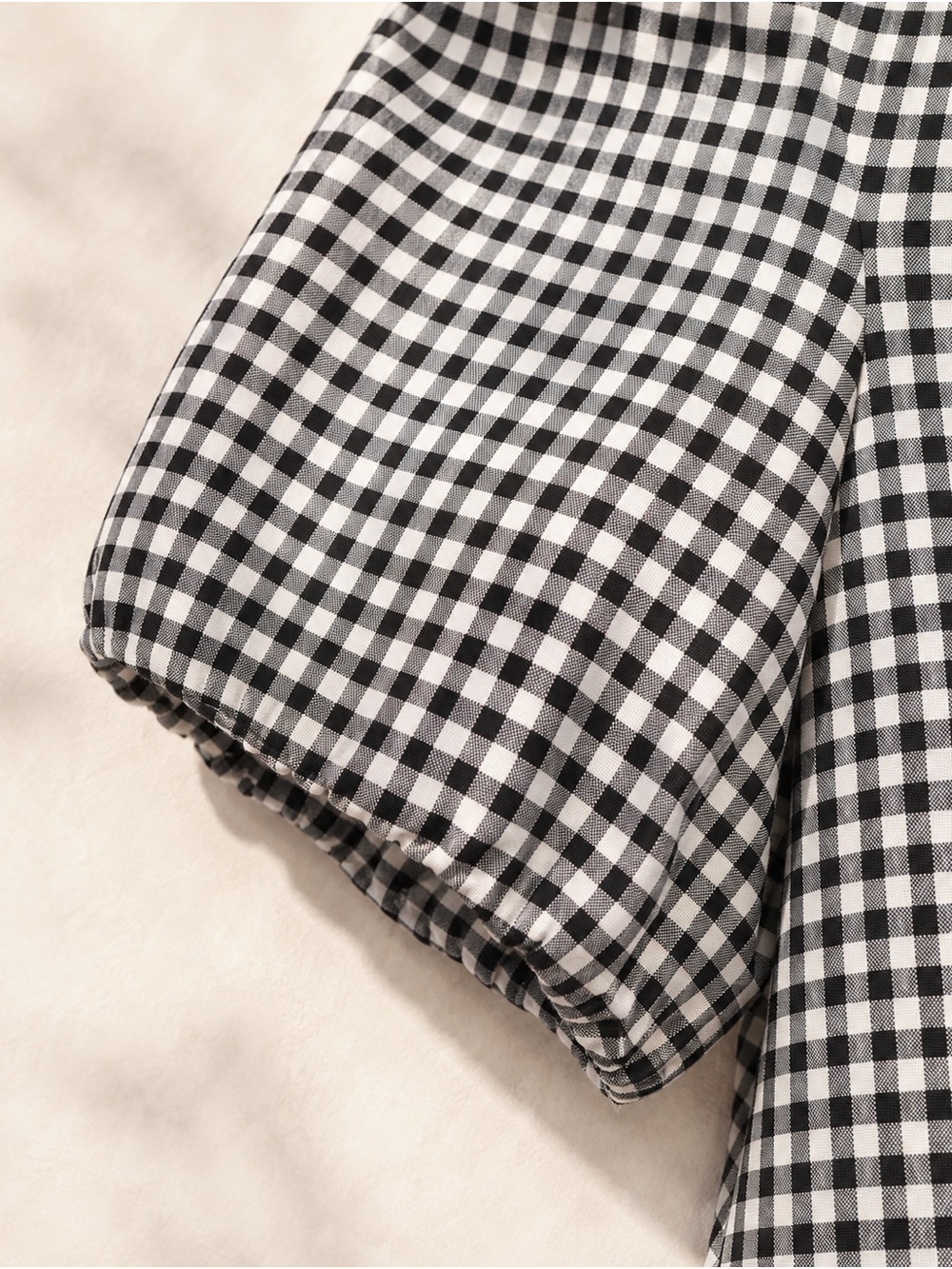 Zara NWT Black White Gingham Puff Sleeve Mini Dress Size L - Picture 5 of 5